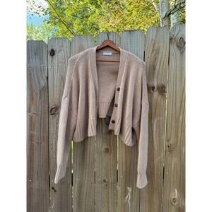 SABLYN CROPPED CASHMERE CARDIGAN — NEUTRAL BEIGE
